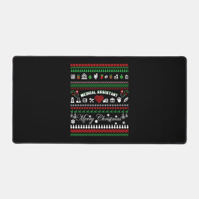 Medical Assistant Christmas Shirt Desk Mat (Front)