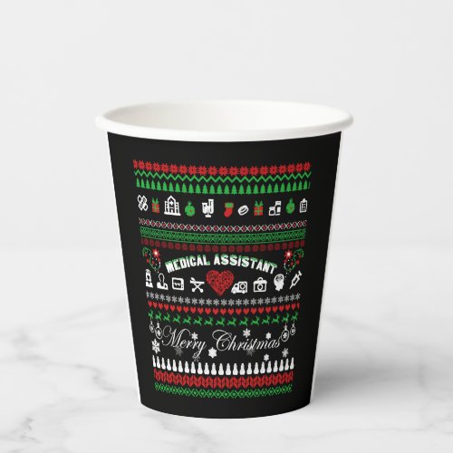Medical Assistant Christmas Shirt Paper Cups