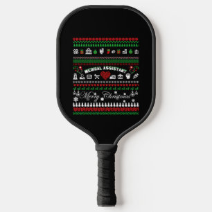 Medical Assistant Christmas Shirt Pickleball Paddle