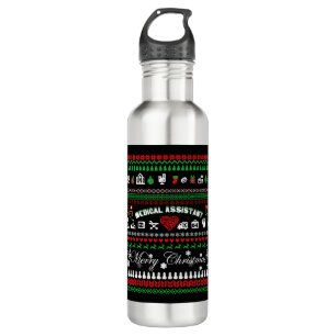 Medical Assistant Christmas Shirt Stainless Steel Water Bottle