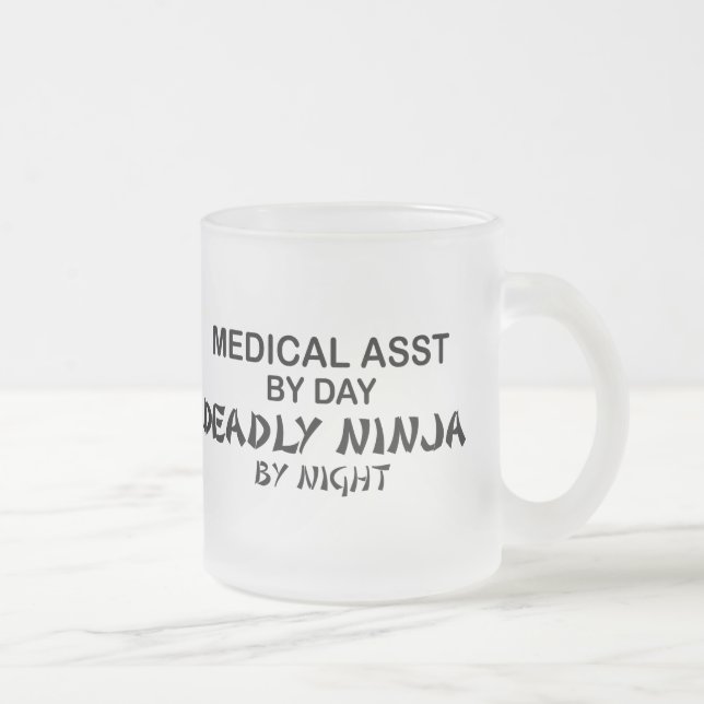 Medical Assistant Deadly Ninja Frosted Glass Coffee Mug (Right)