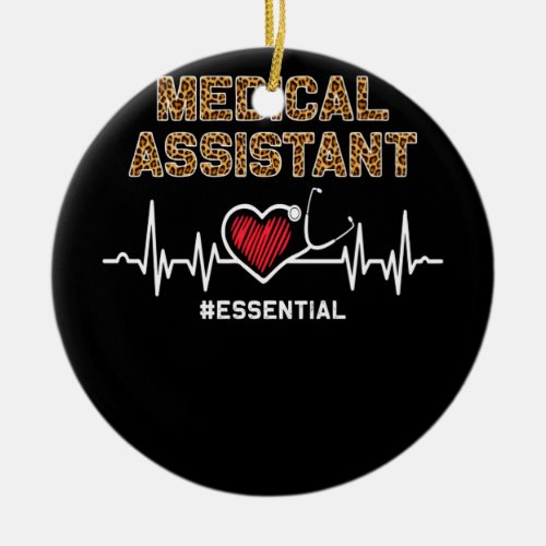 Medical Assistant Essential Stethoscope Heartbeat Ceramic Ornament
