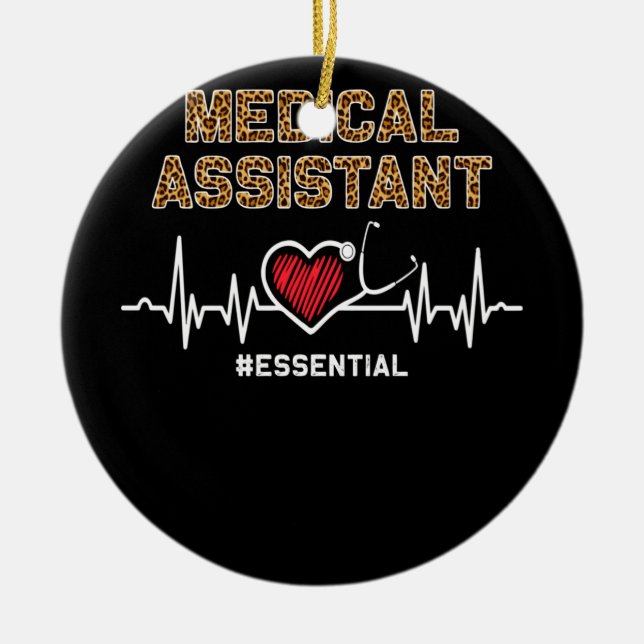 Medical Assistant #Essential Stethoscope Heartbeat Ceramic Ornament (Front)