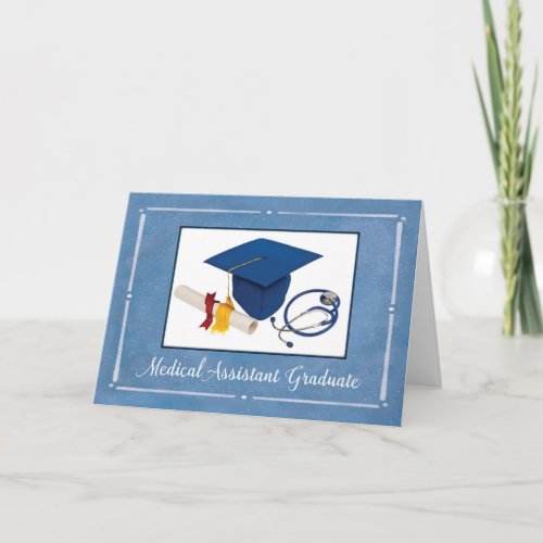 Medical Assistant Graduate Cap Diploma Stethoscope Card