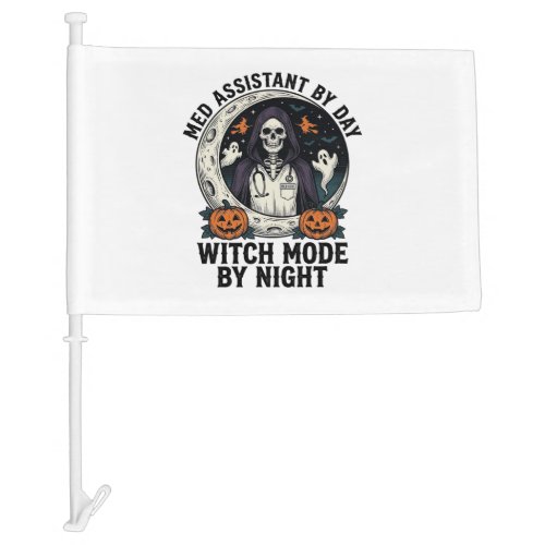 Medical Assistant Halloween Witch Vintage Engravin Car Flag
