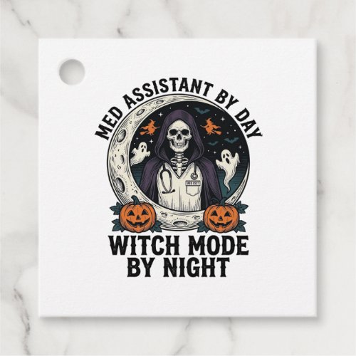 Medical Assistant Halloween Witch Vintage Engravin Favor Tags