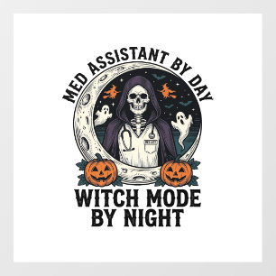 Medical Assistant Halloween Witch Vintage Engravin Floor Decals