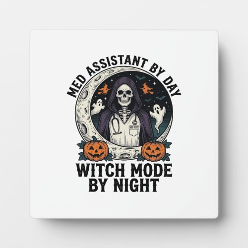Medical Assistant Halloween Witch Vintage Engravin Plaque