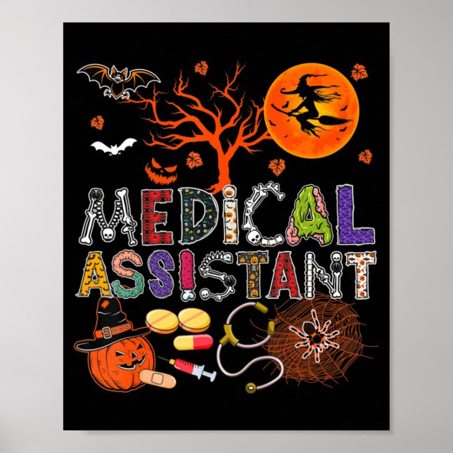 Medical Assistant Halloween Zombie Costume Scary P Poster (Front)
