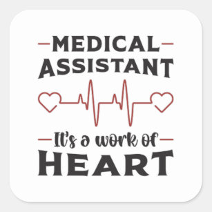 Medical Assistant Heart Doctor Medicine Funny Square Sticker