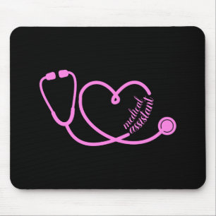 Medical Assistant Heart Stethoscope Pink Mouse Pad