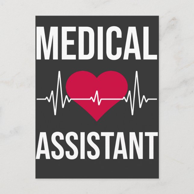 Medical Assistant Heartbeat Nursing Heart Hospital Postcard (Front)