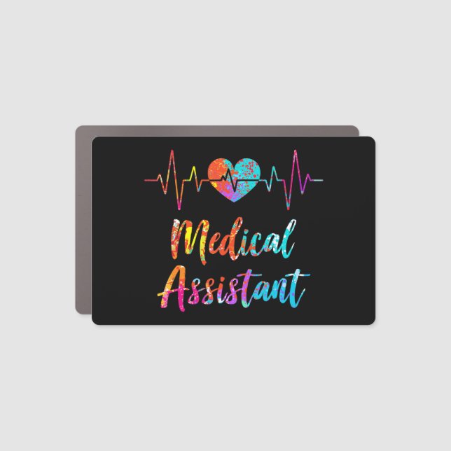Medical Assistant Heartbeat Nursing Hospital Heart Car Magnet (Front)