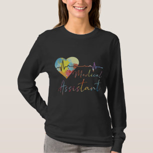 Medical Assistant Hospital EKG Pulse Watercolor T-Shirt