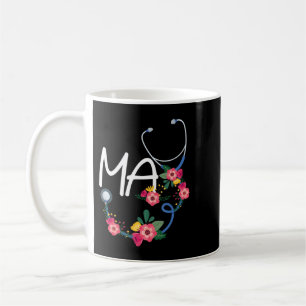 Medical Assistant Hospital Stethoscope Floral Wrea Coffee Mug