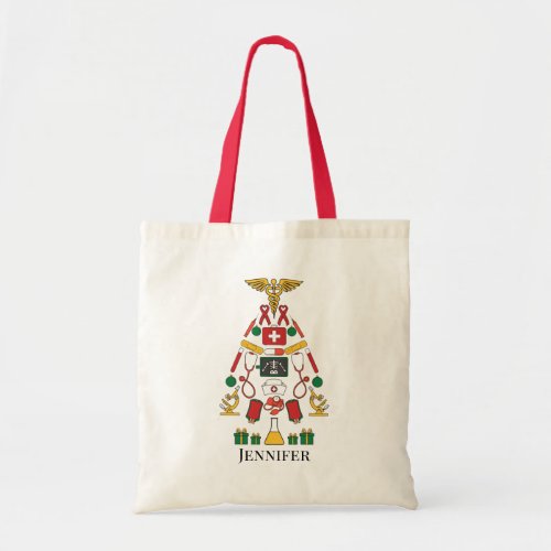 Medical Assistant Personalized Nurse Christmas Tote Bag