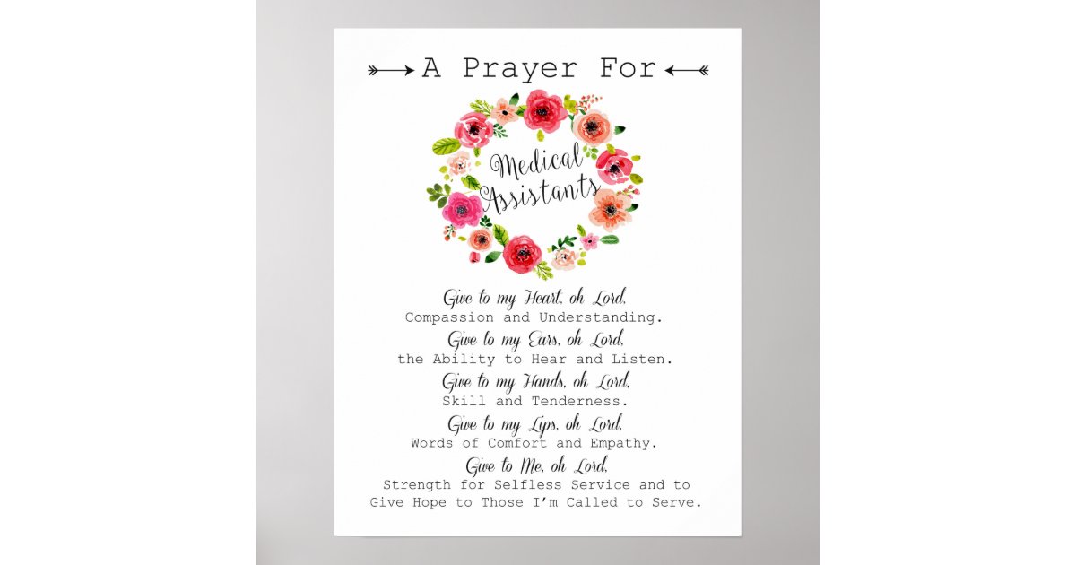 Medical Assistant Prayer Art Poster | Zazzle