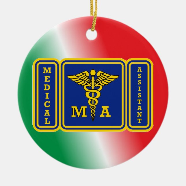 Medical Assistant Shield Custom Ceramic Ornament (Front)