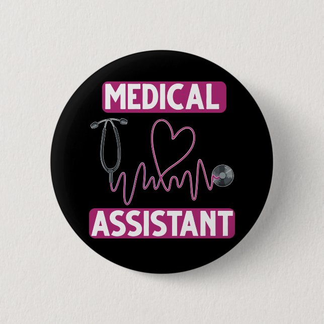Medical Assistant Stethoscope Nurse Button (Front)