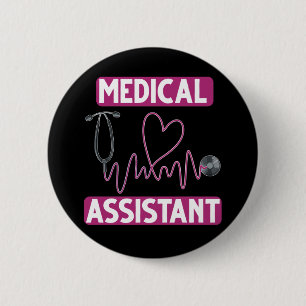 Medical Assistant Stethoscope Nurse Button