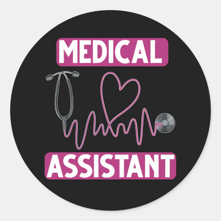 Medical Assistant Stethoscope Nurse Classic Round Sticker | Zazzle