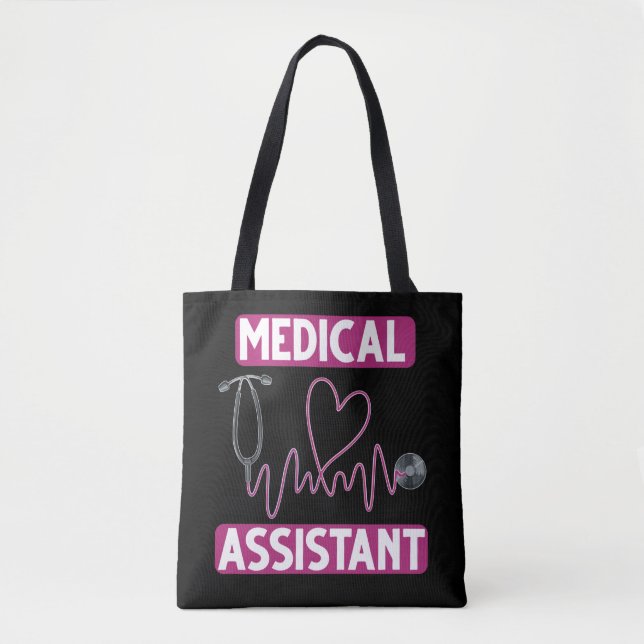 Medical Assistant Stethoscope Nurse Tote Bag (Front)