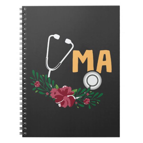 Medical assistant Stethoscope Watercolor Flower Nu Notebook