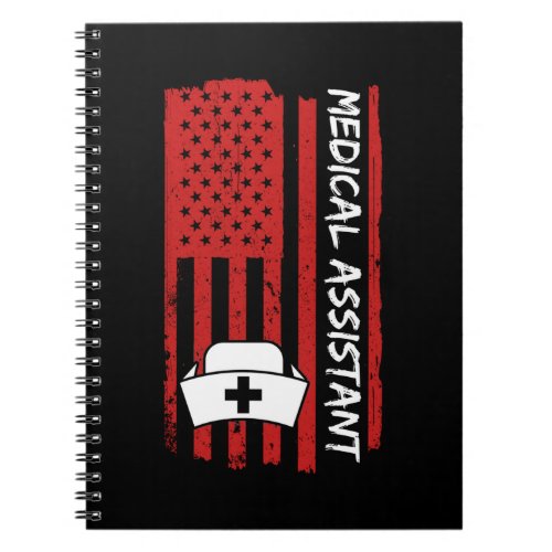 Medical Assistant USA Flag Notebook