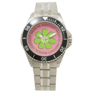 Medical Assistant Watch Floral Pink