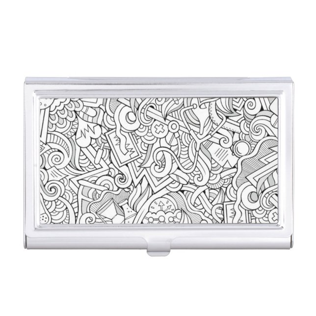 Medical B&W Pattern Business Card Case (Front)