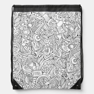 Medical B&W Pattern Drawstring Bag