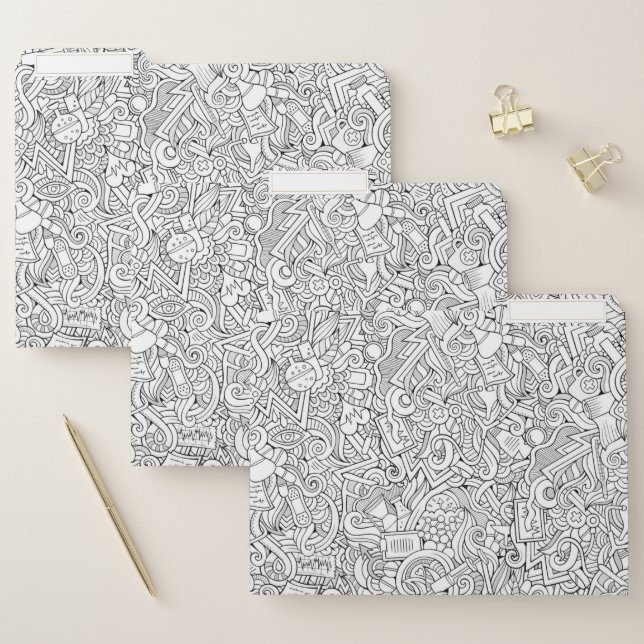 Medical B&W Pattern File Folder (Set)