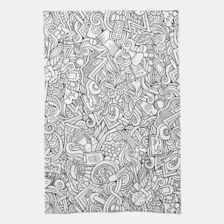 Medical B&W Pattern Kitchen Towel