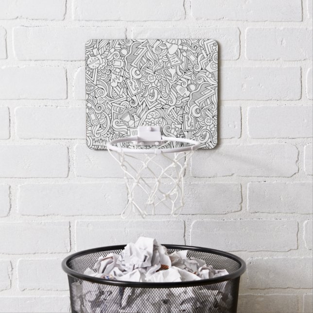 Medical B&W Pattern Mini Basketball Hoop (In Situ)