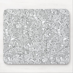 Medical B&W Pattern Mouse Pad