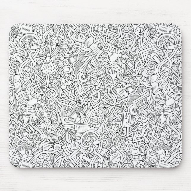 Medical B&W Pattern Mouse Pad (Front)