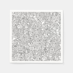 Medical B&W Pattern Napkins