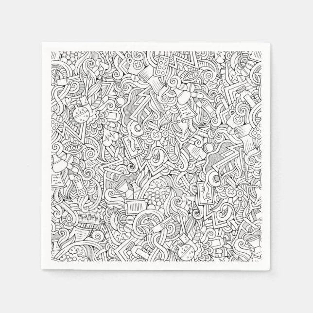 Medical B&W Pattern Napkins (Front)