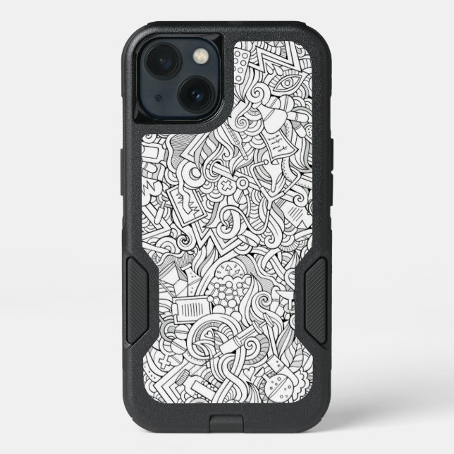 Medical B&W Pattern Otterbox iPhone Case (Back)