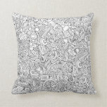 Medical B&amp;W Pattern Throw Pillow