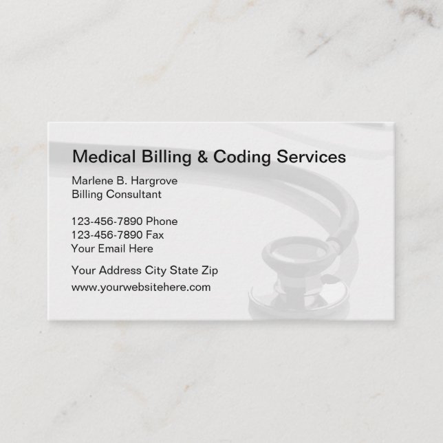 Medical Billing And Coding Business Card (Front)