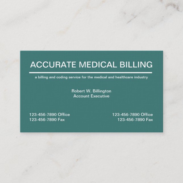 Medical Billing And Coding Business Card (Front)