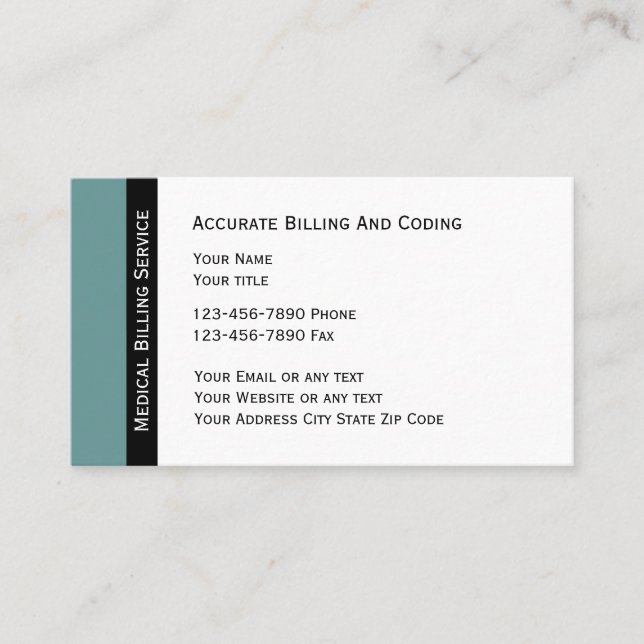 Medical Billing And Coding Business Card (Front)