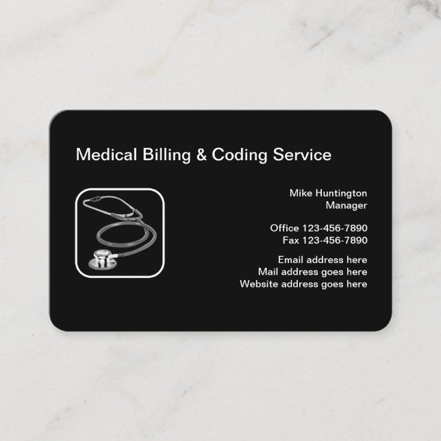 Medical Billing And Coding Service Business Card (Front)