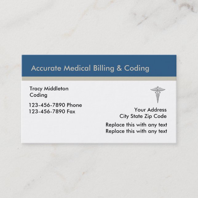 Medical Billing And Coding Services Business Card (Front)