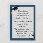 Medical Blue Graduation Invitation (Front/Back)