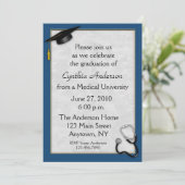 Medical Blue Graduation Invitation (Standing Front)
