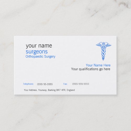 Medical Business Card - Simple Two Sided
