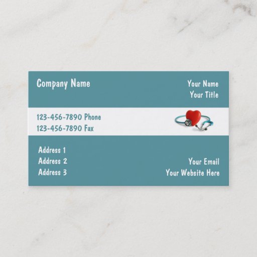 Customizable Medical Business Cards