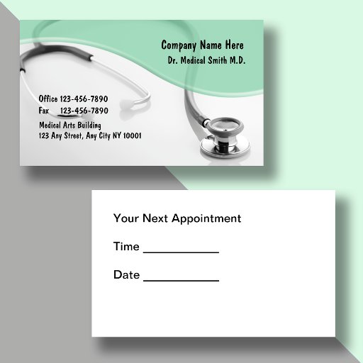 Customizable Medical Business Cards